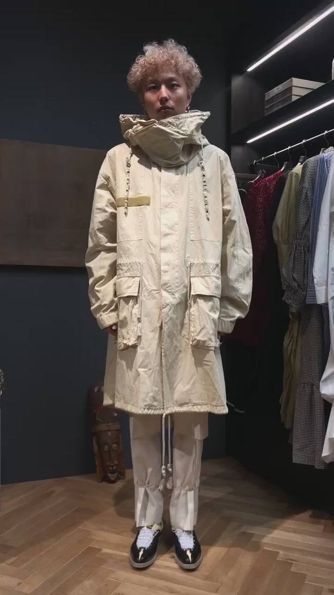 白木/黒塗り fujimotoフジモト over dyed mods parka 未使用 | alamiah