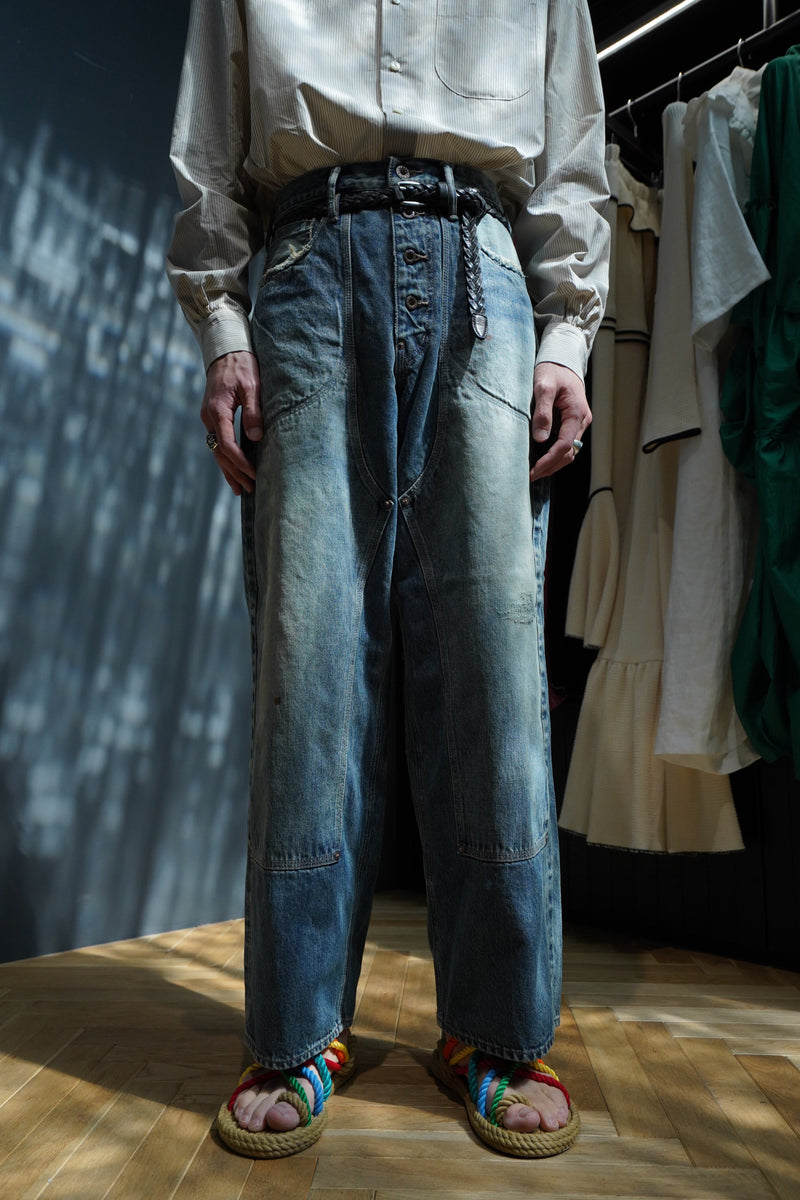 FADED DOUBLE KNEE DENIM PANTS www.ch4x4.com