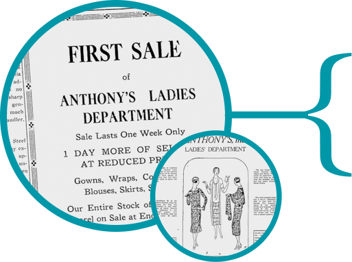 Newspaper ads from the 1920s