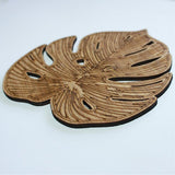 Delicious Monster Leaves engraved bamboo coaster set - sugar and vice 1