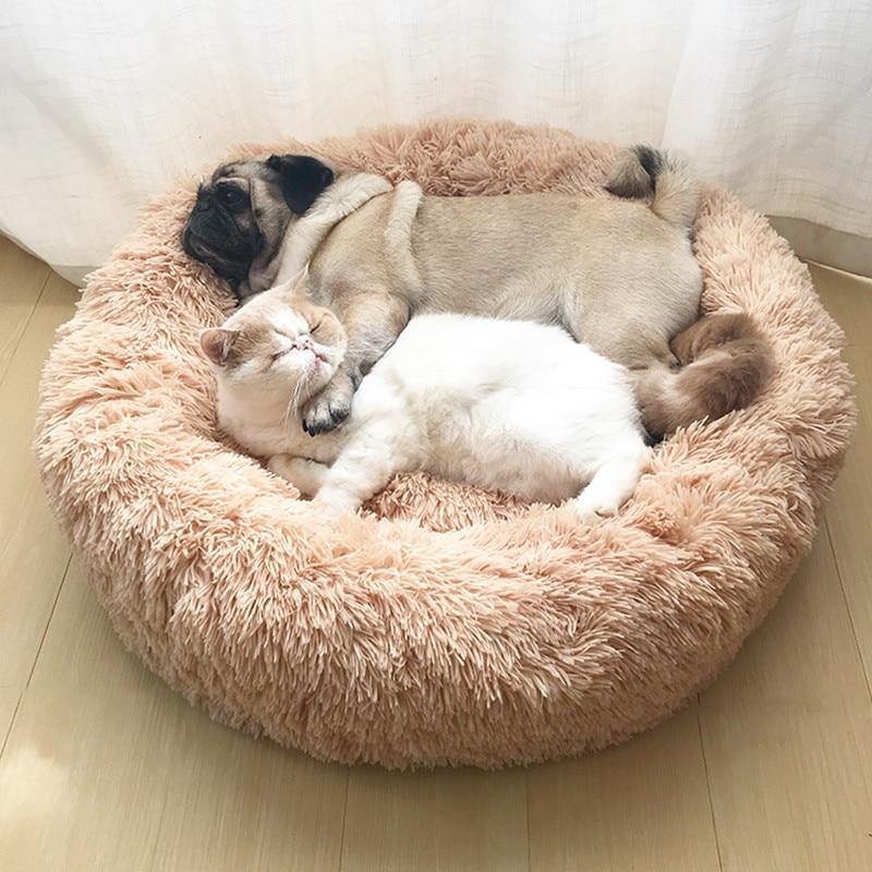 Best Calming Dog Beds On Sale Pet Anti Anxiety Bed Large Round Fluffy Comfy  – Little Unique Shop