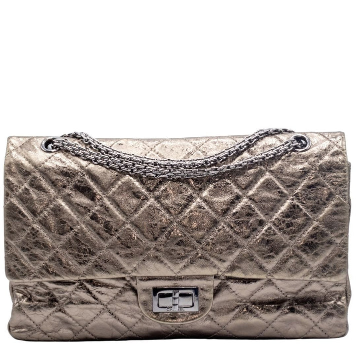 Chanel Silver Quilted Aged Calfskin Large Gabrielle Hobo - Handbag | Pre-owned & Certified | used Second Hand | Unisex