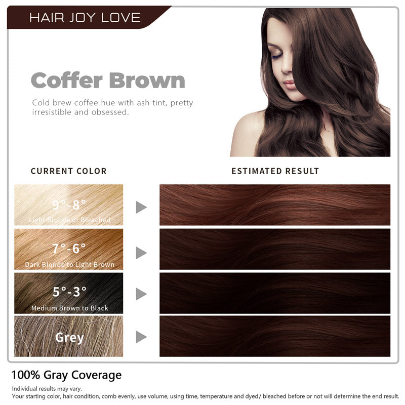 HJL Hair Joy Love New comb applicator design Permanent Hair Dye Coffee  Brown Hair color 100% Gray Coverage