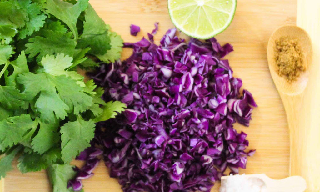 Red Cabbage, Celery, and Cilantro Salad