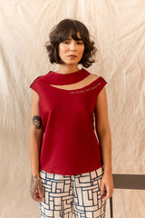 Blusa Neoprene com Recorte Vasado