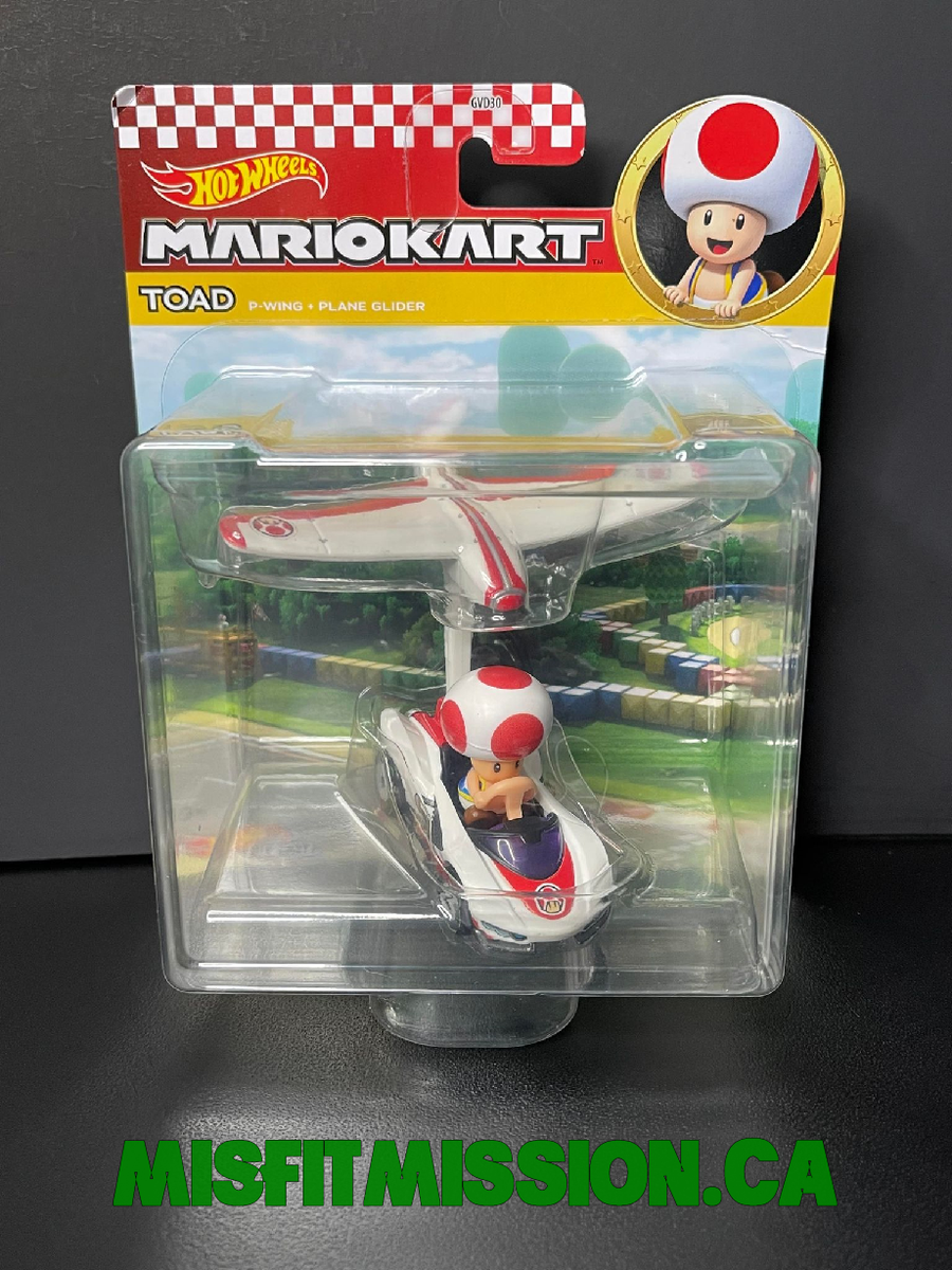Hot Wheels Mario Kart Toad P Wing Plane Glider New The Misfit Mission Collectables 5790