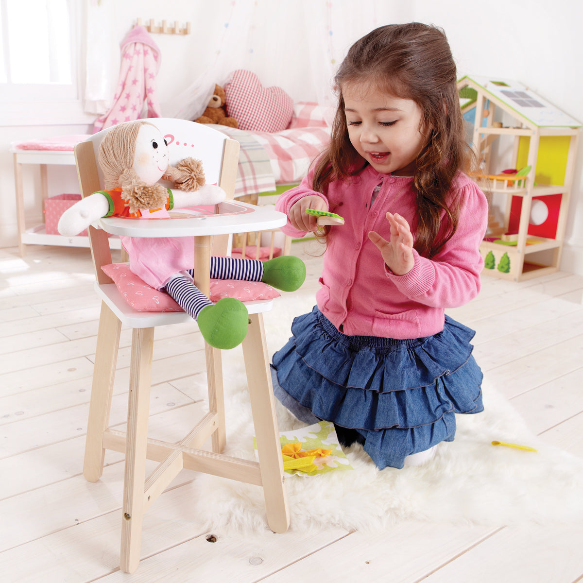 hape high chair toys