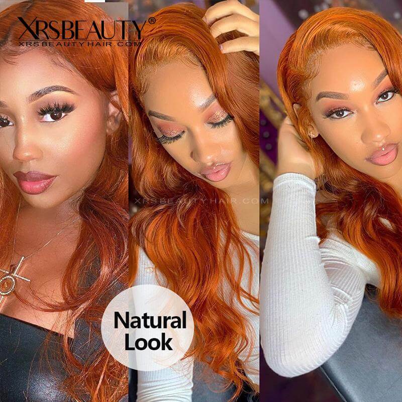 Ginger Orange Lace Front Wig Body Wave Virgin Human Hair Transparent L –  Xrsbeautyhair
