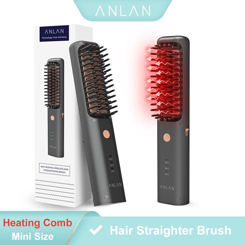 wireless hair straightener brush