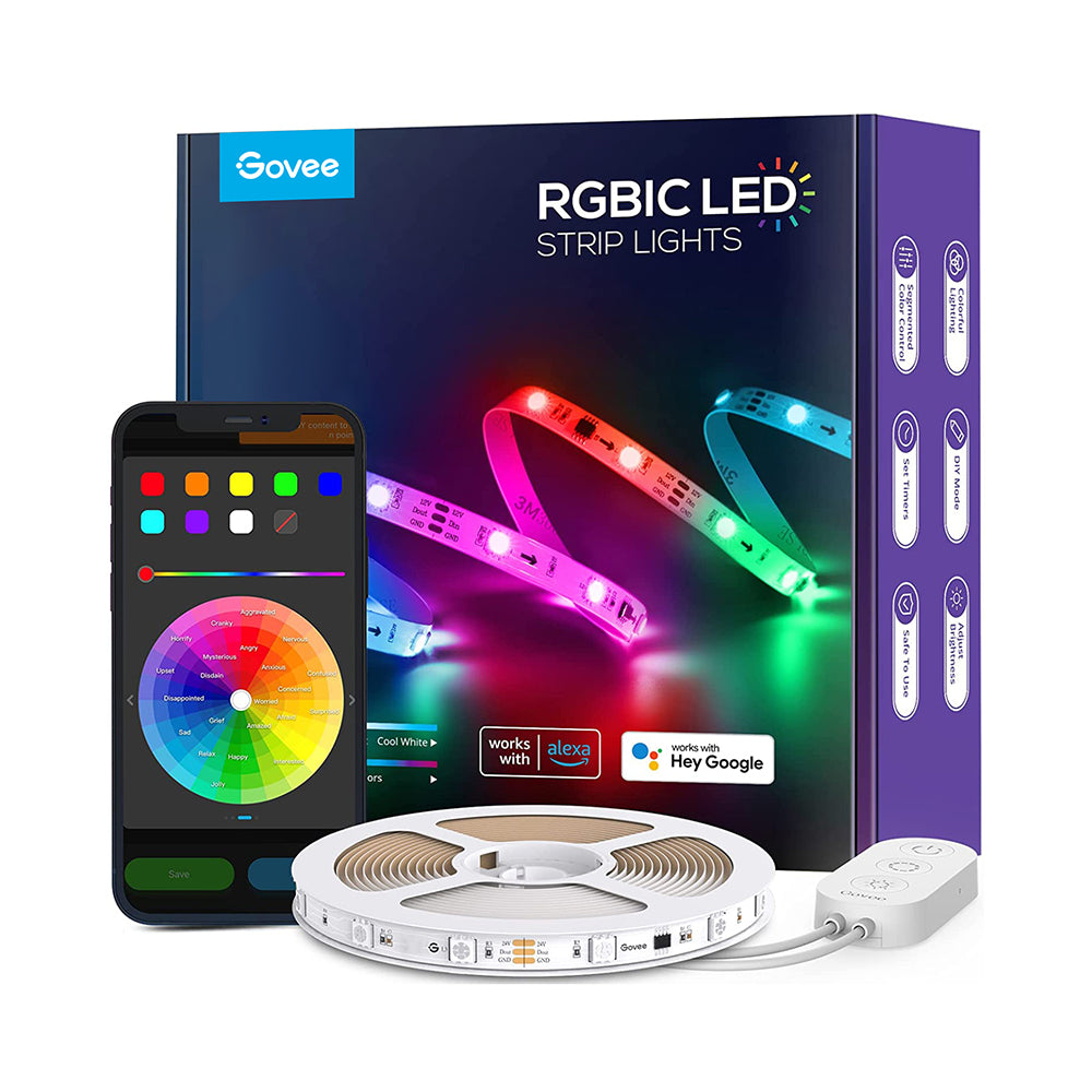 Govee 16.4FT Bluetooth Color Changing Rainbow LED APP LED Strip Lights RGBIC 