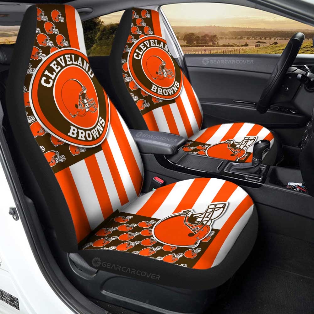 Denver Broncos Car Seat Covers Custom US Flag Style