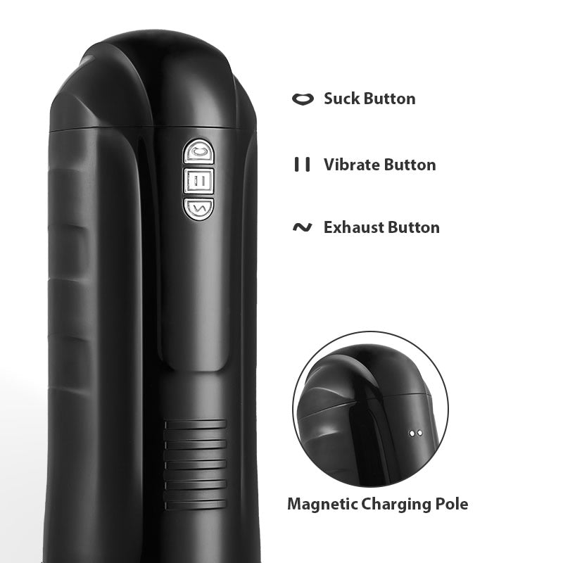 Black Widow 5 Suction 7 Vibration Electric Male Masturbator Cup