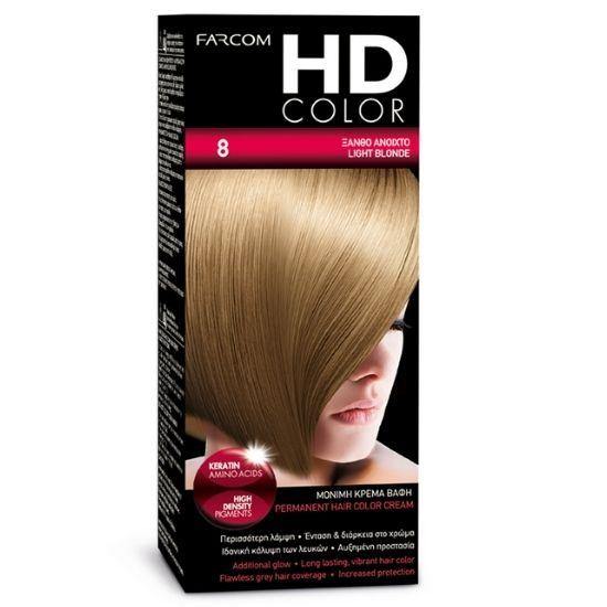 HD COLOR HOME DYE KIT | 8 - Light Blonde 60ml | New Hair Supplies Ireland
