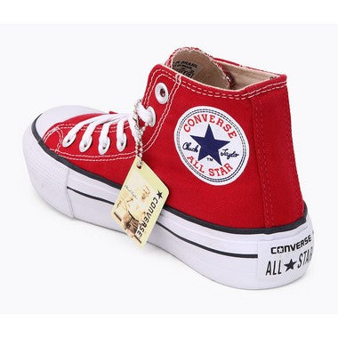 all star vermelho cano alto plataforma