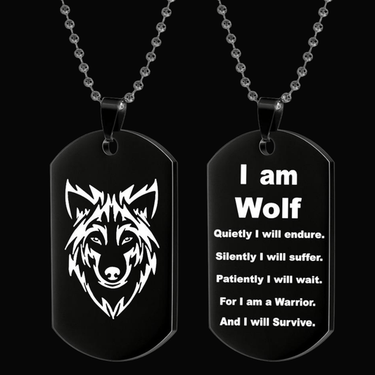 I Am Wolf Dog Tag Necklace or Key Chain - DoggyLoveandMore