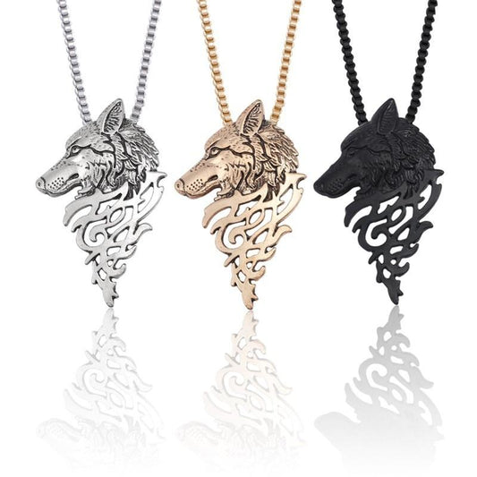 Vintage Wolf Head Necklace - DoggyLoveandMore