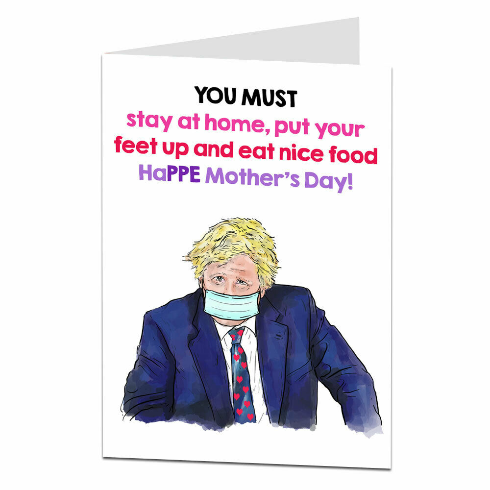 Funny Mothers Day Card For Mum From Son Daughter Lockdown 2021 Boris D –  Quildinc
