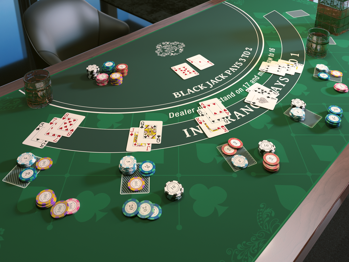 Blackjack-Matte 180x90 cm Tischauflage Bullets Playing Cards Casino Game 