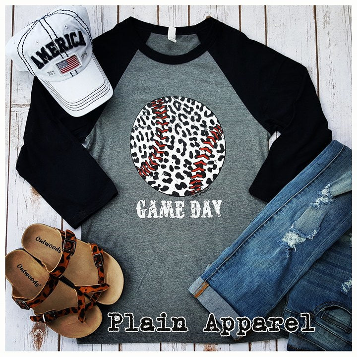 leopard baseball tee