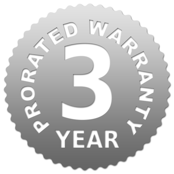 3 year prorated warranty
