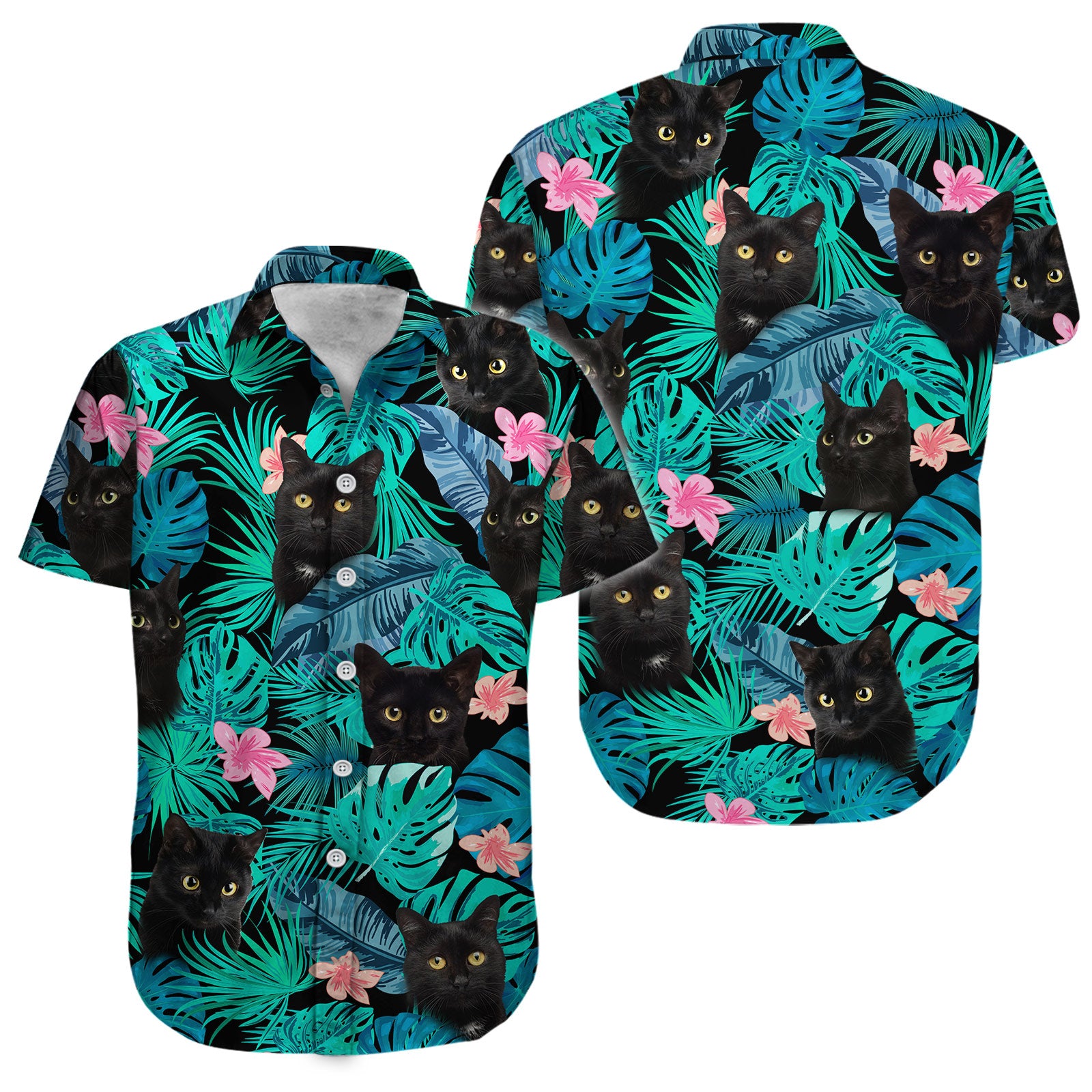 black cat tropical shirt