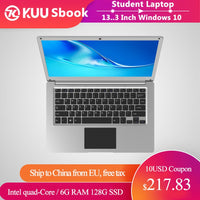 Student Laptops 13.3 Inch Intel 6GB RAM 128GB SSD Windows 10 Notebook WiFi BT 2.0 Camera for Office PC Portable Cheaper Gaming