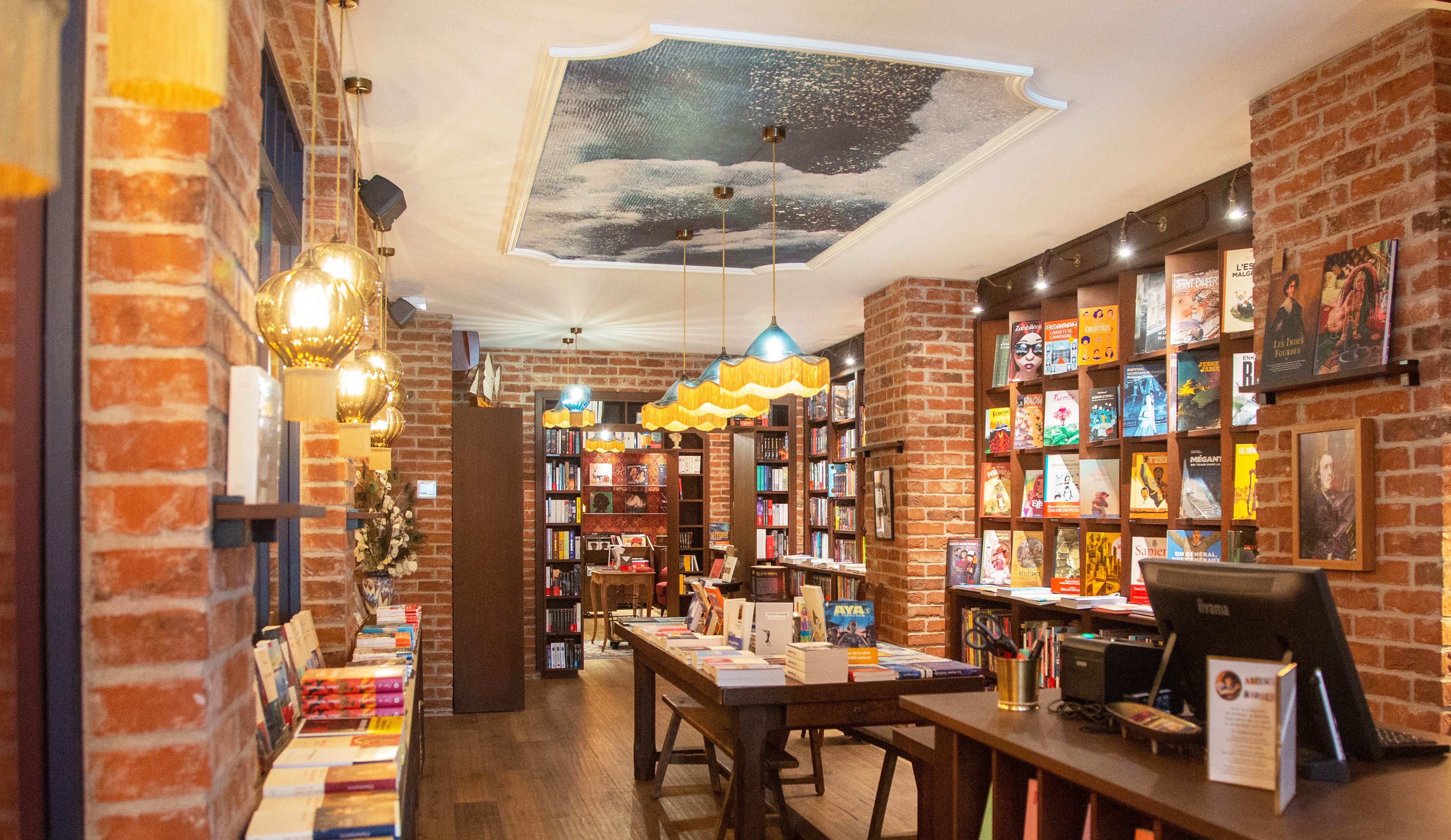 Opulent Optic and Vintage Lights by Rothschild &amp; Bickers in Bookshop Cafe