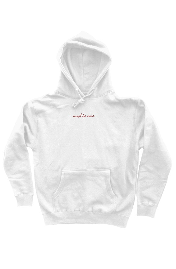MBN embroidered hoodie (no pattern - clean white)