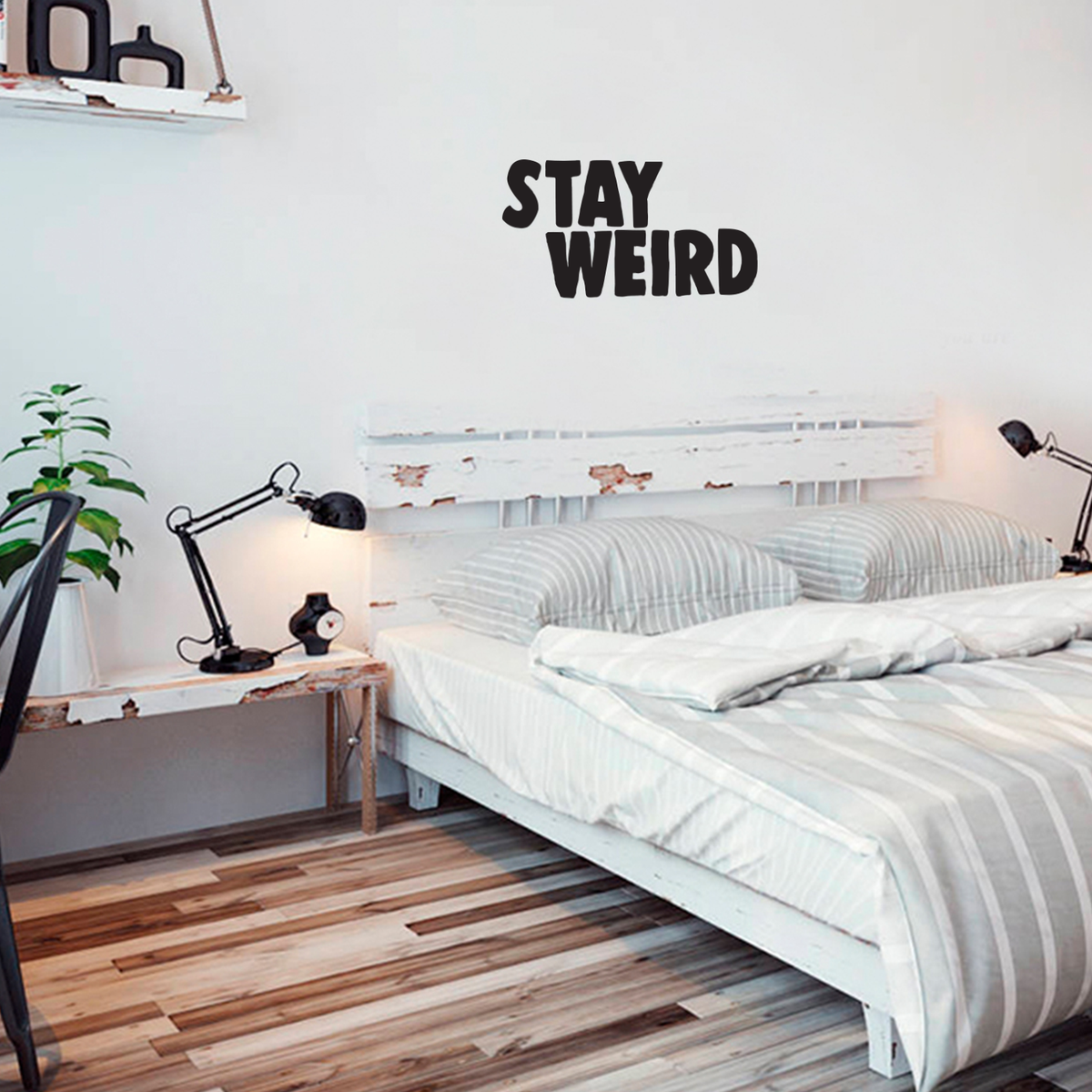 Stay Weird Inspirational Quote Wall Art Decal 16 X 22 Decoration V Imprinted Designs