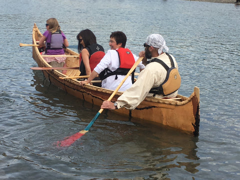 birch bark canoe's maiden voyage down the Yukon River
