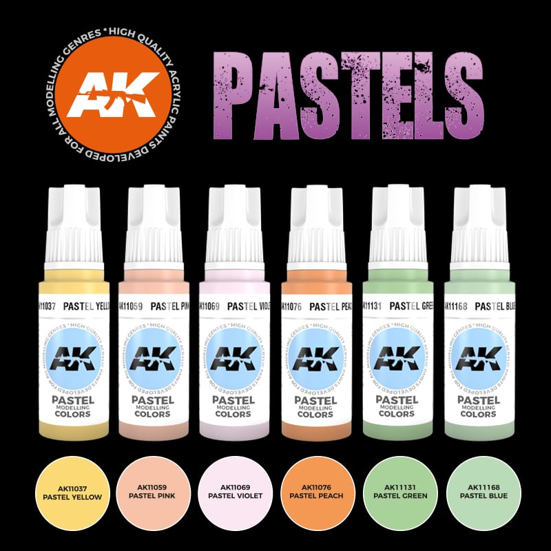AK Interactive 3rd Gen Acrylics - Pastels Paint Set
