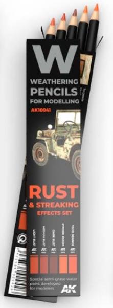 AK Interactive Weathering Pencils for Modelling: Rust & Streaking Effects Set (5)