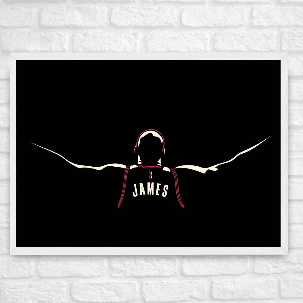 lebron james black and white poster