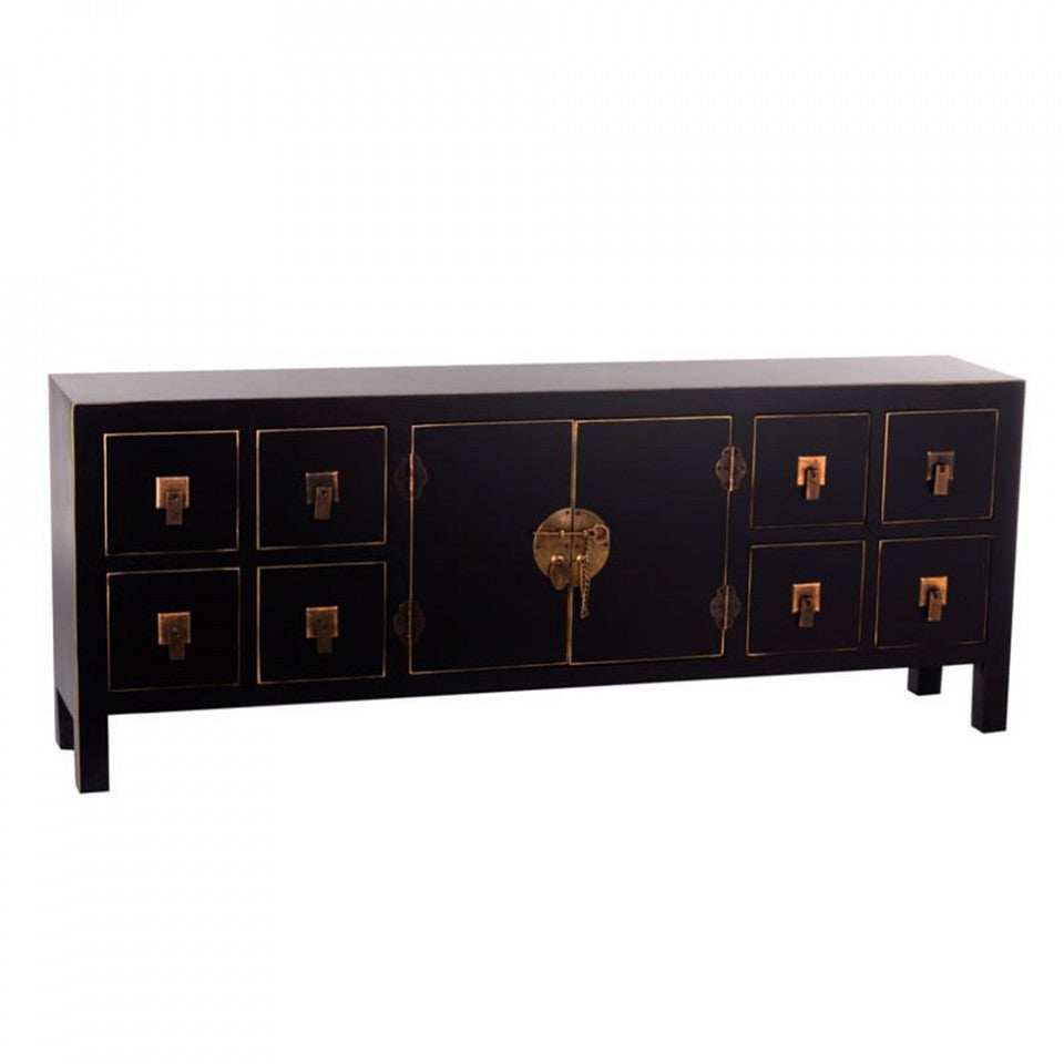 Bufet inferior negru din MDF 130 cm Matrika Black