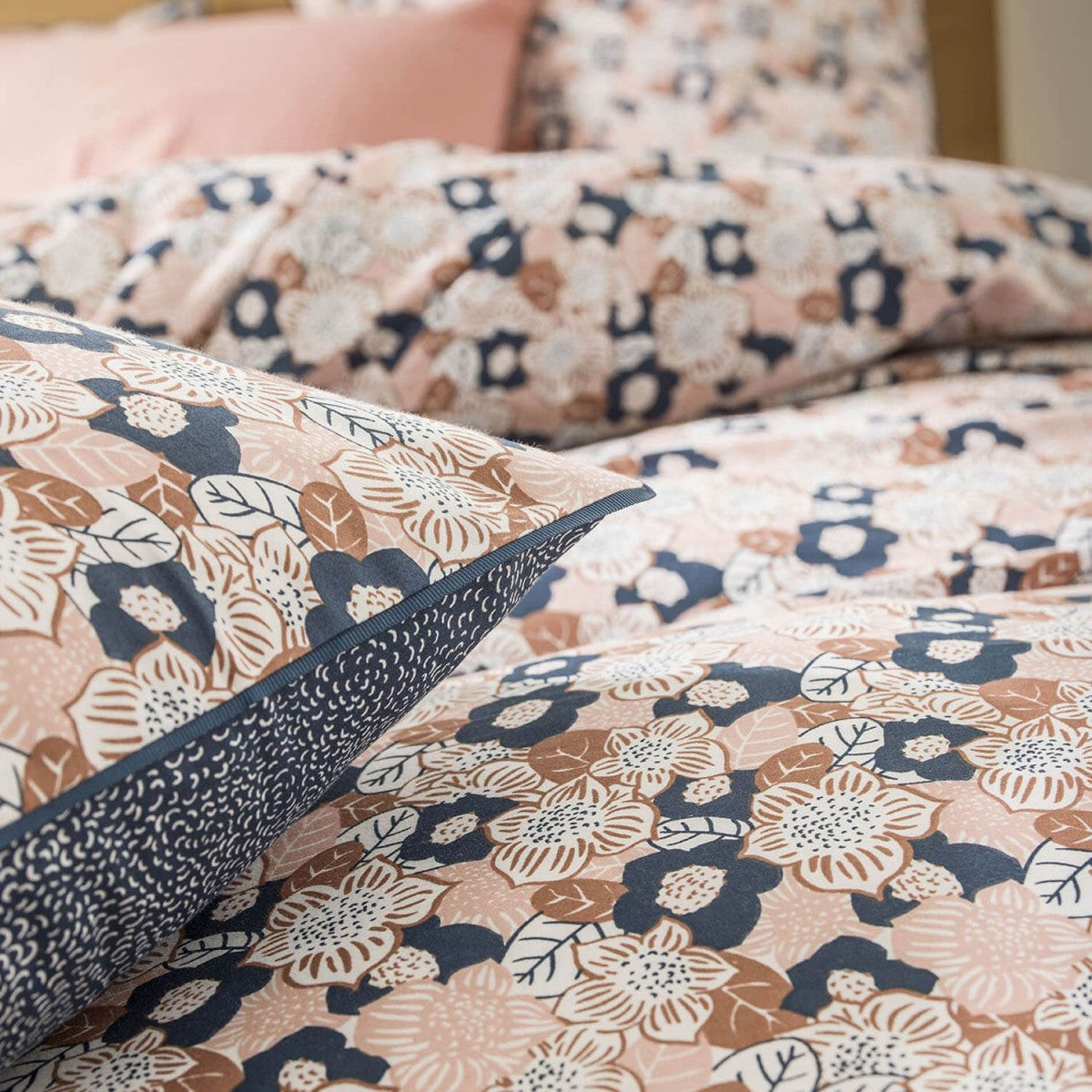 Set lenjerie de pat din bumbac multicolor cu imprimeu floral 240x220 cm ADÈLE