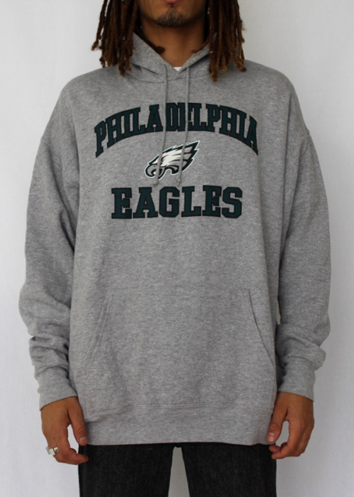 Antigua Philadelphia Eagles Grey Victory Long Sleeve Hoodie, Grey, 52% Cot / 48% Poly, Size L, Rally House