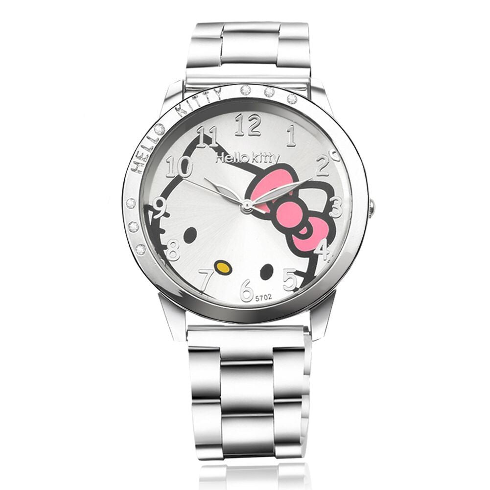 Hello Kitty Watch Silver and Black – The Gude StoreHouse