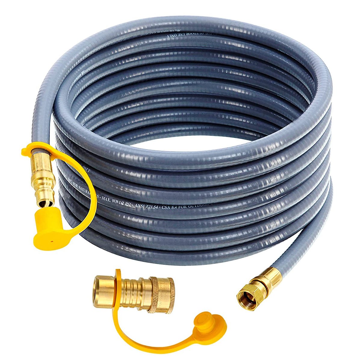 2 FT Stainless Steel Braided Propane and Natural LP Gas Hose 