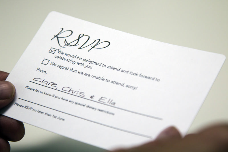 What wording to include on a wedding RSVP