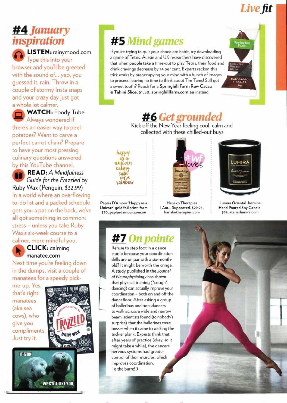 Hanako Therapies featuring in Women's Fitness Magazine