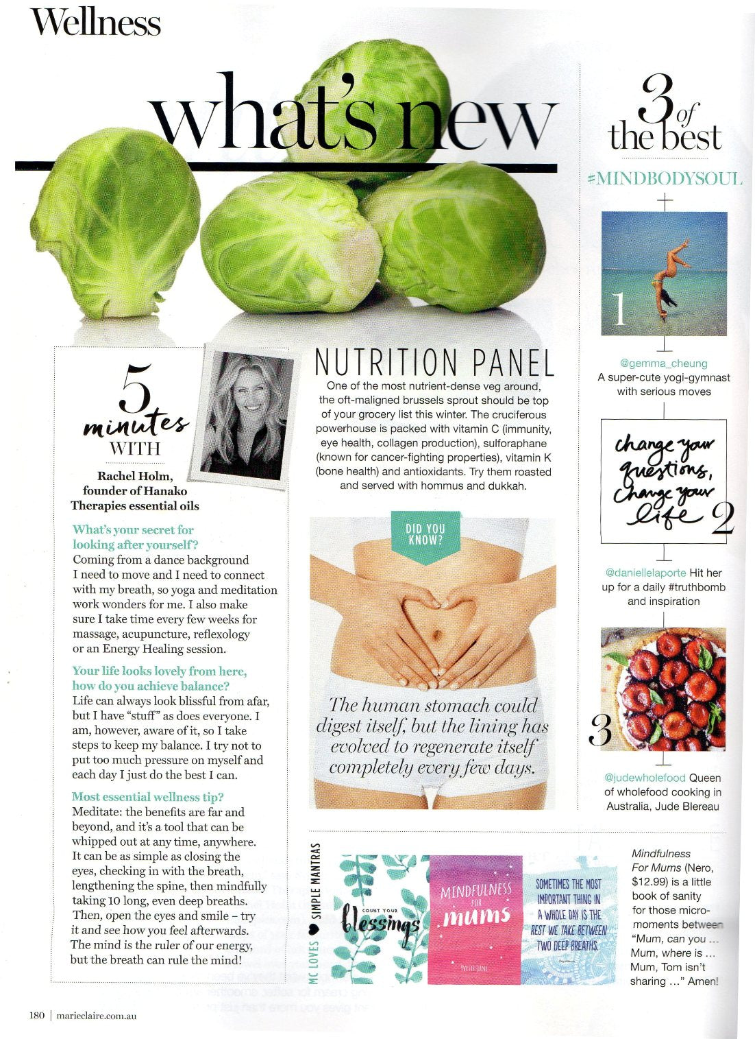 Marie Claire featuring Hanako Therapies
