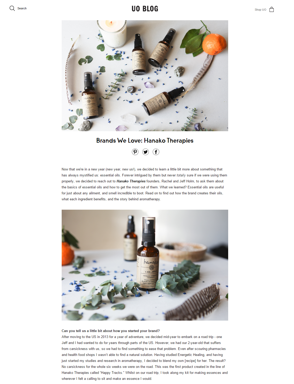 Hanako Therapies featured in Urban Outfitters