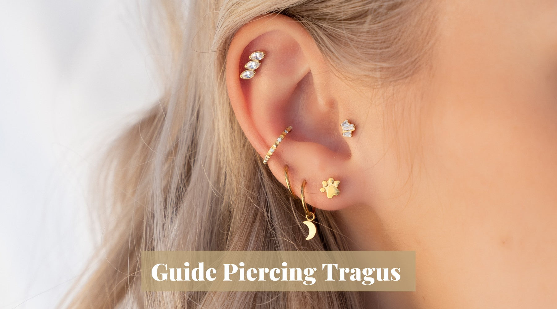 Tragus pain, - obsidian piercing