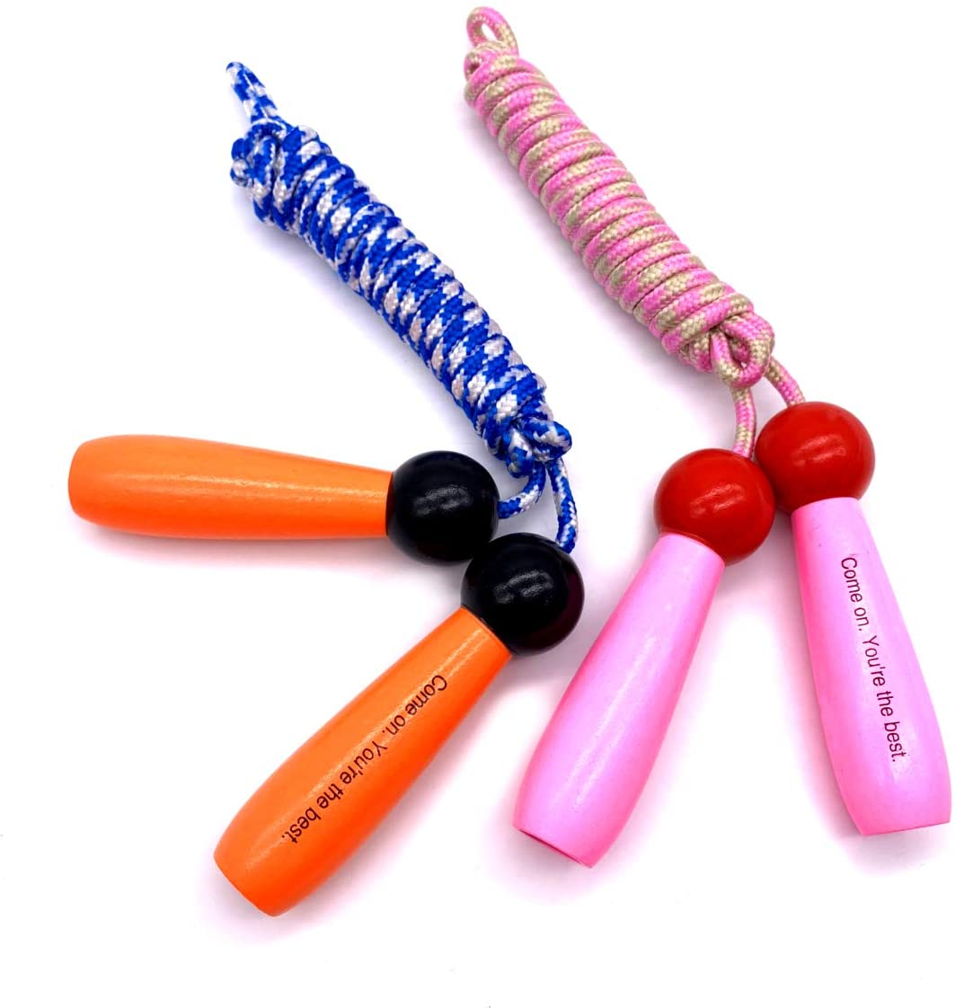 Random Skipping Rope Kids Wooden Handle Sport Exercise Toy High Quality 