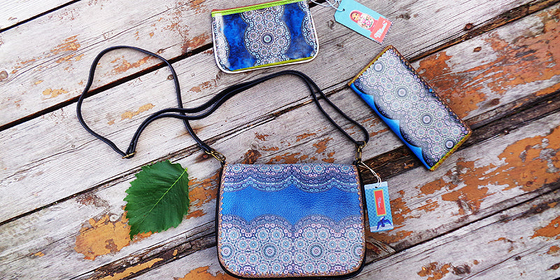 Moroccan theme printed vegan leather bags by Mlavi Studio