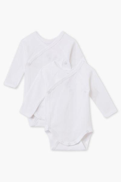 Baby Onesie Petit Bateau 2-Pack Kimono 