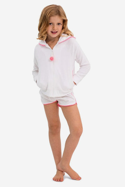 Sunuva Girls White and Pink Toweling Set