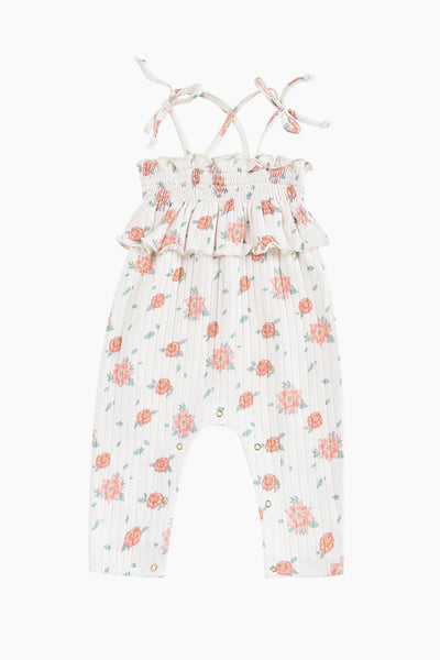 Louise Misha Abha Baby Girls Jumpsuit - Off White Flowers