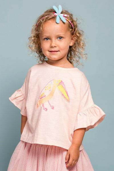 Everbloom Boxy Bird Tee - Lite Pink