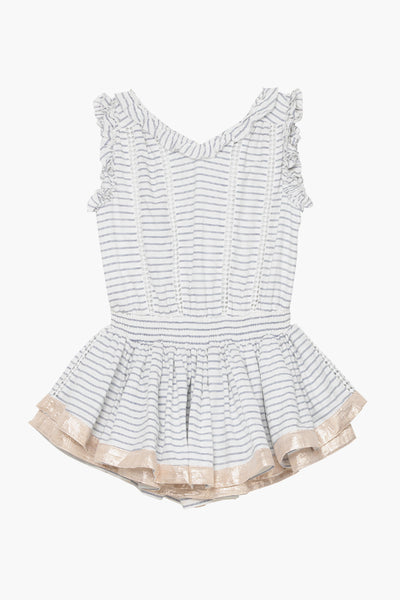 Velveteen Britt Playsuit - Blue Cotton Stripe